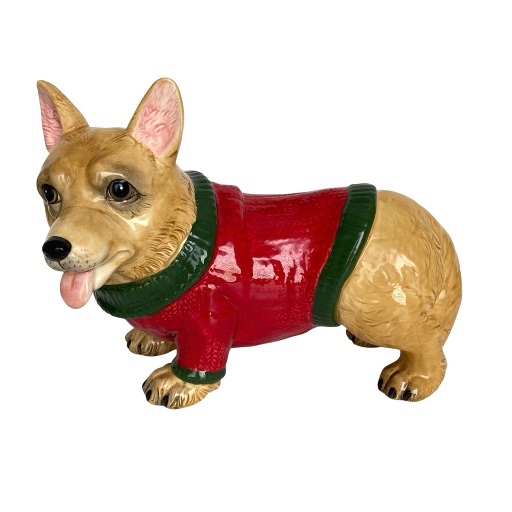 Blue Sky Clayworks Christmas Sweater Corgi Dog Figurine Heather Goldminc NWT